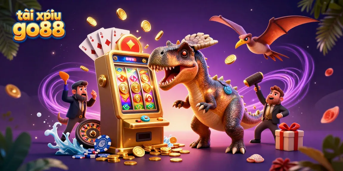 Tài xỉu go88 adventure with a pachycephalosaurus winning jackpots as a casino manager reacts.