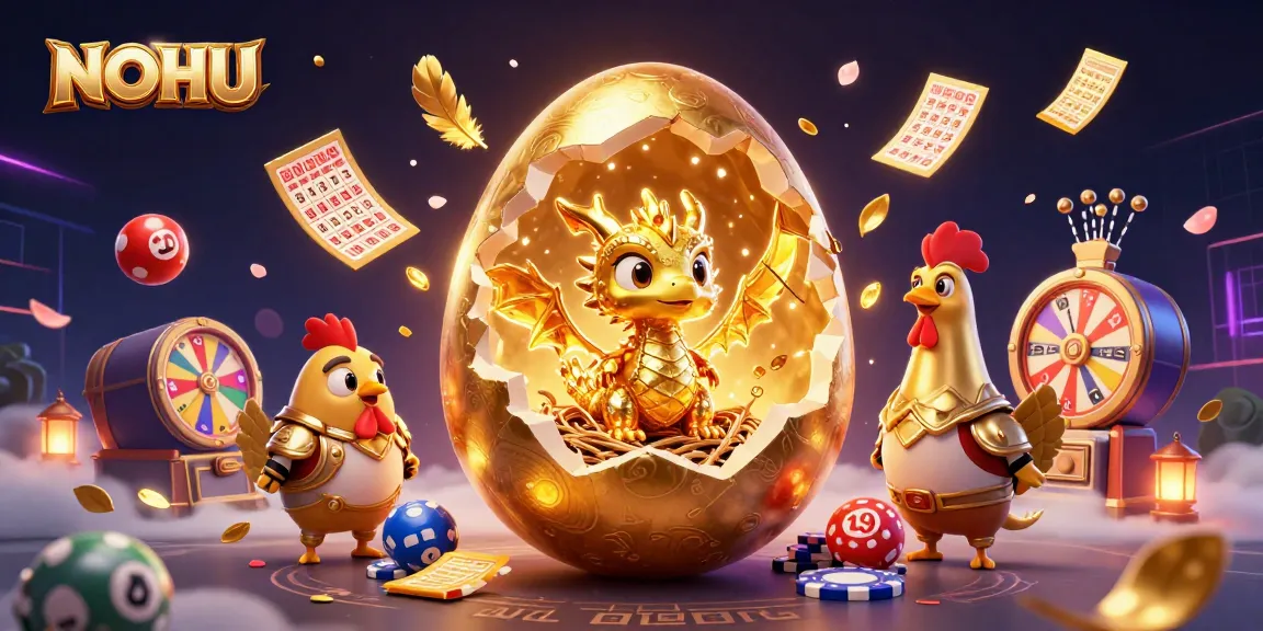 Experience the thrill of NOHU with vibrant casino games, golden dragons, and dynamic gameplay elements.