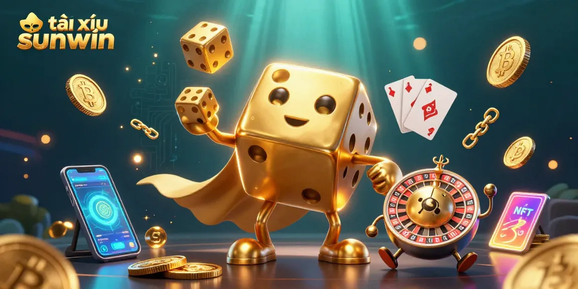 Experience thrilling gameplay with tài xỉu sunwin, showcasing vibrant 3D characters, dice, and digital currencies.