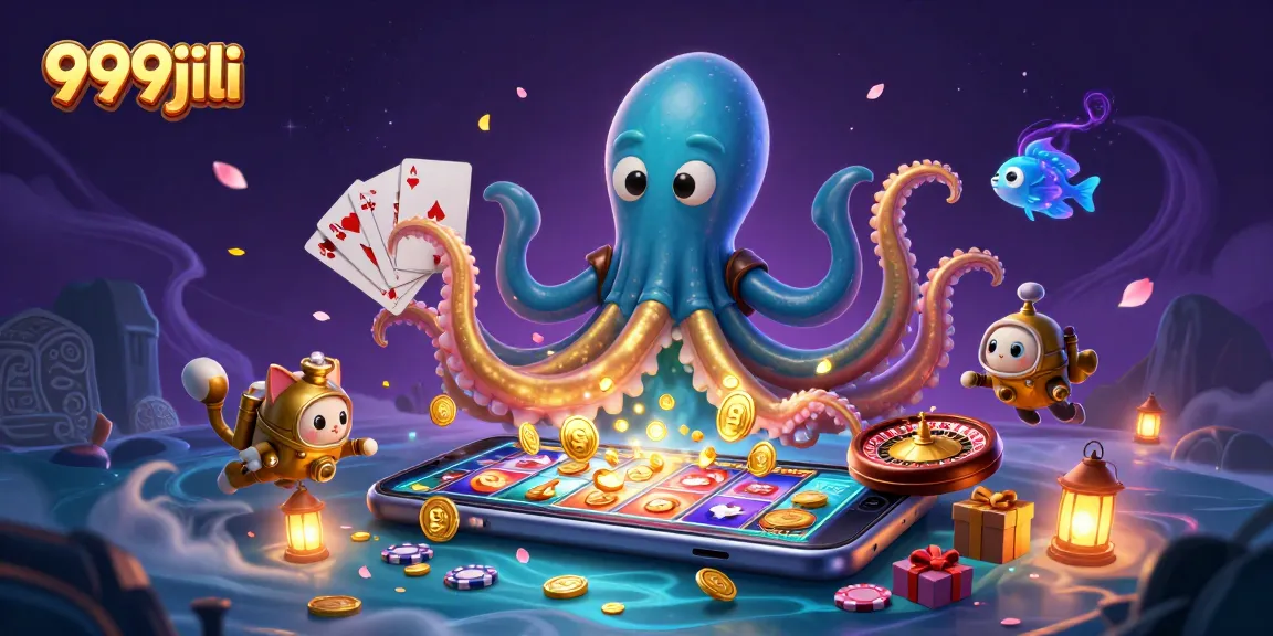 Engage in thrilling gaming adventures at 999jili with kraken, diving cat, and slot elements.