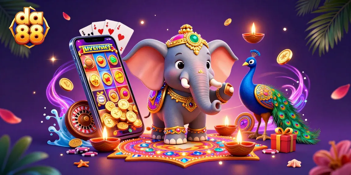 Spin to win at da 88 with colorful slot games, golden coins, and charming characters.