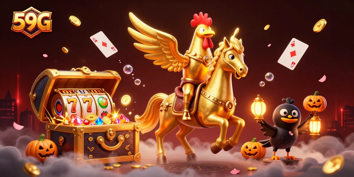 Experience top-tier gaming at 59G with an exciting casino illustration featuring engaging elements.