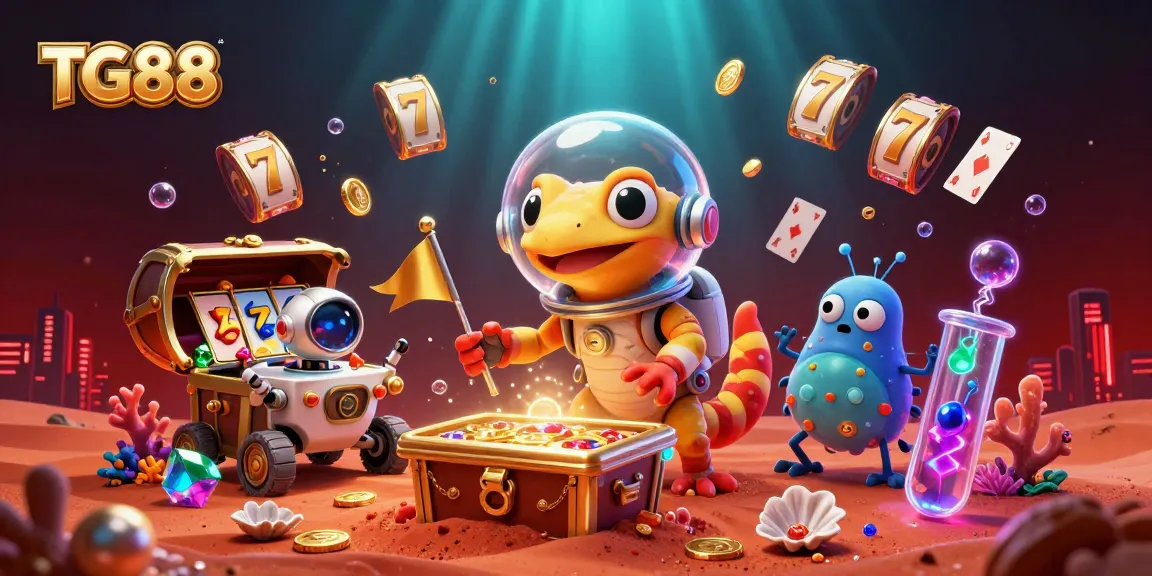 Engage in thrilling wins with TG88 at a vibrant, ultra-detailed 3D casino scene filled with dynamic elements.