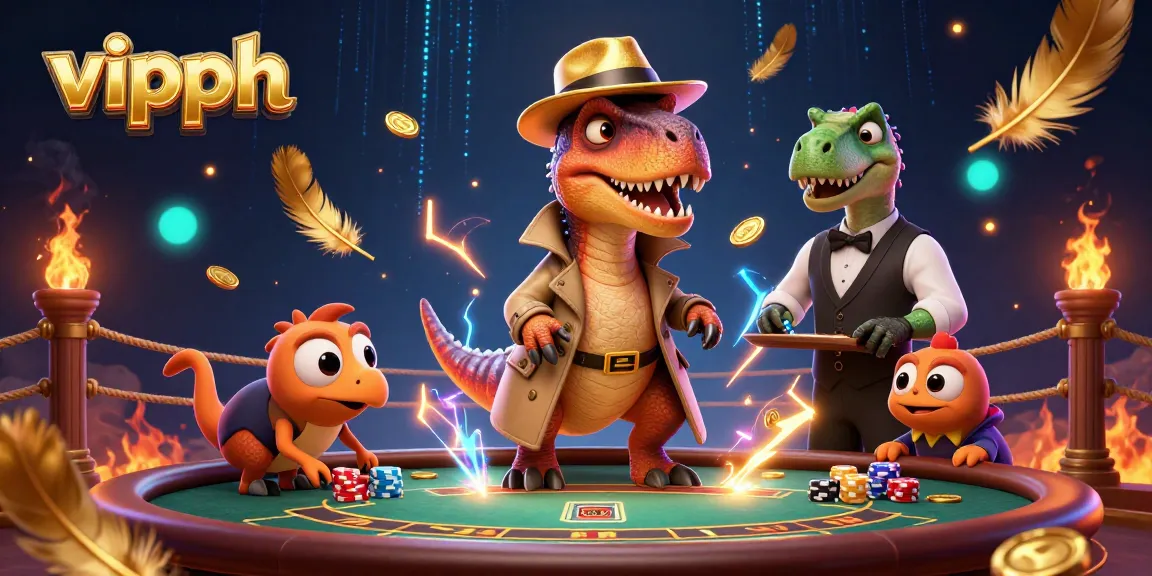Engage with vipph at an exciting blackjack table featuring a velociraptor card counter and eye-catching animations.