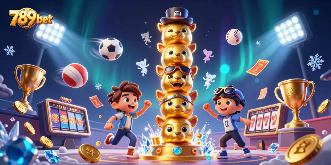 Play with excitement at 789 bet, featuring dynamic sports and casino elements in an immersive 3D scene.