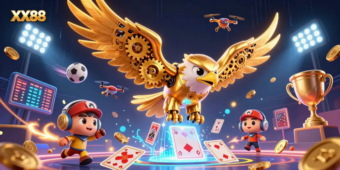 Experience thrilling gameplay with XX88's virtual casino adventure featuring a powerful golden eagle.