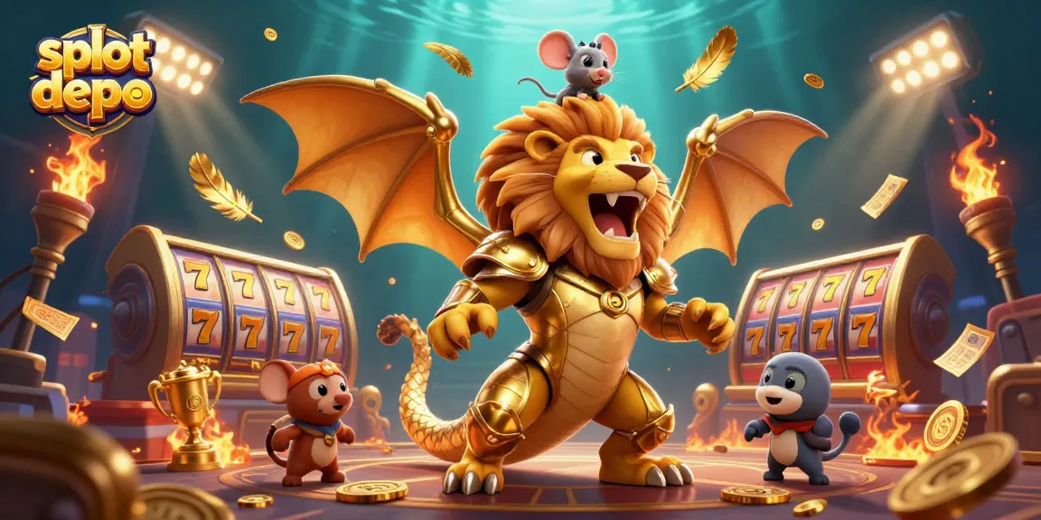 Experience high-stakes gaming with slot depo 10k in this vibrant casino illustration.