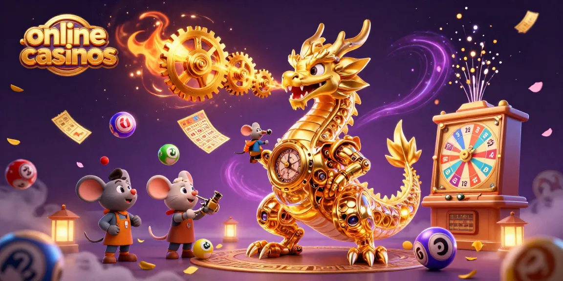 Experience the excitement of online casinos with engaging lottery elements and vibrant characters.