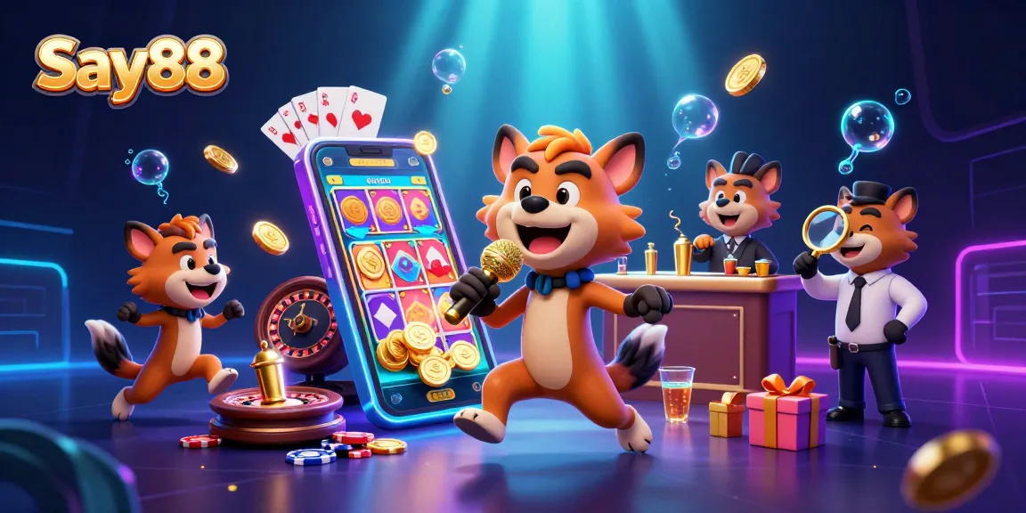 Enjoy thrilling fun at Say88's comedy casino featuring hyenas in a vibrant scene.