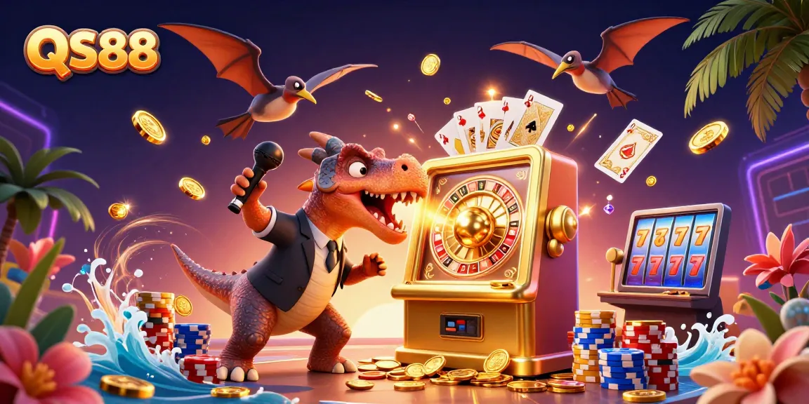 Experience excitement at QS88 with a playful pachycephalosaurus activating a jackpot!
